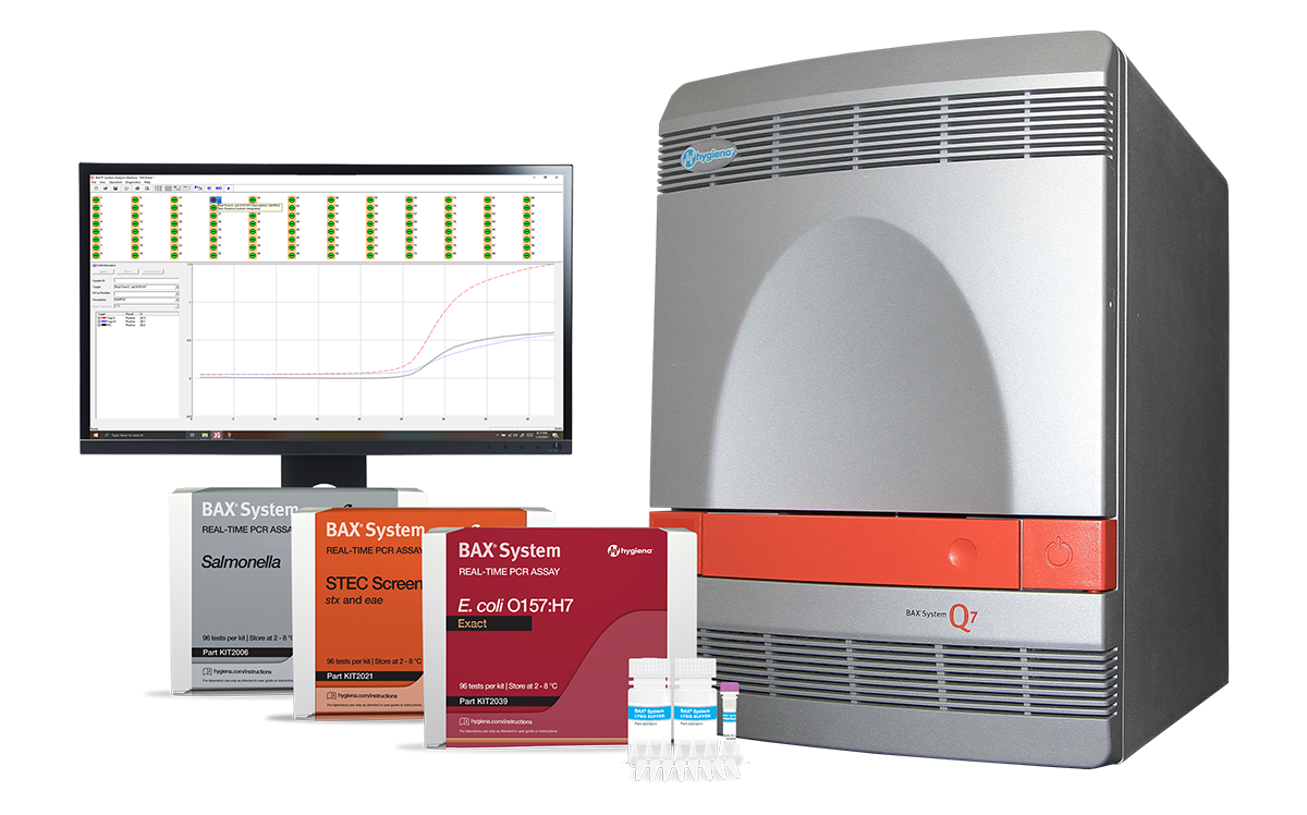 Hygiena pathogen detection instrument - BAX system Q7_Dell-monitor_assays