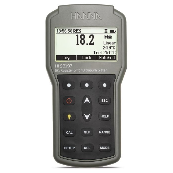 Ultra Pure Water EC/Resistivity Waterproof Portable Meter - HI98197