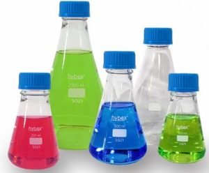 HYBEX™ ERLENMEYER FLASKS WITH GL45 CAP