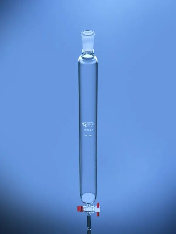 Chromatography Column with Joint Fritted Disc and PTFE Stopcock ASTM