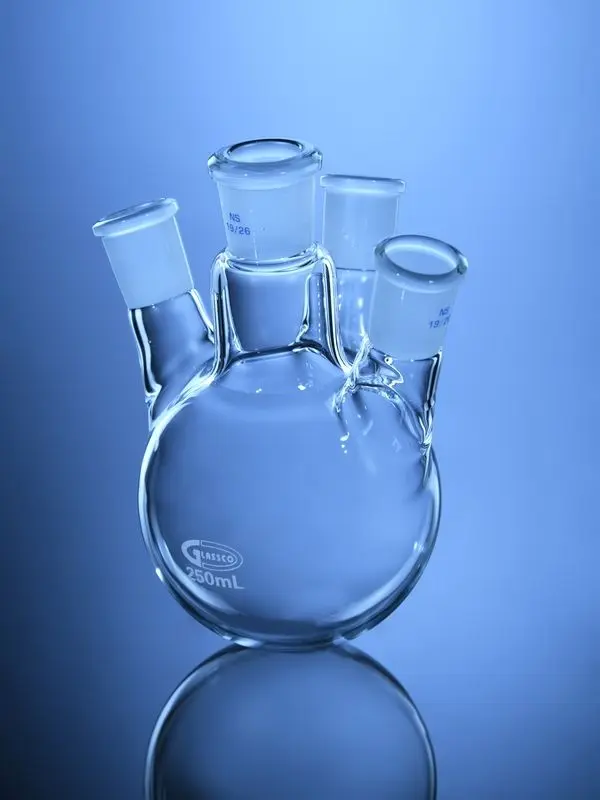 Flasks, Round Bottom, Four Necks Angular, DIN & USP (New)