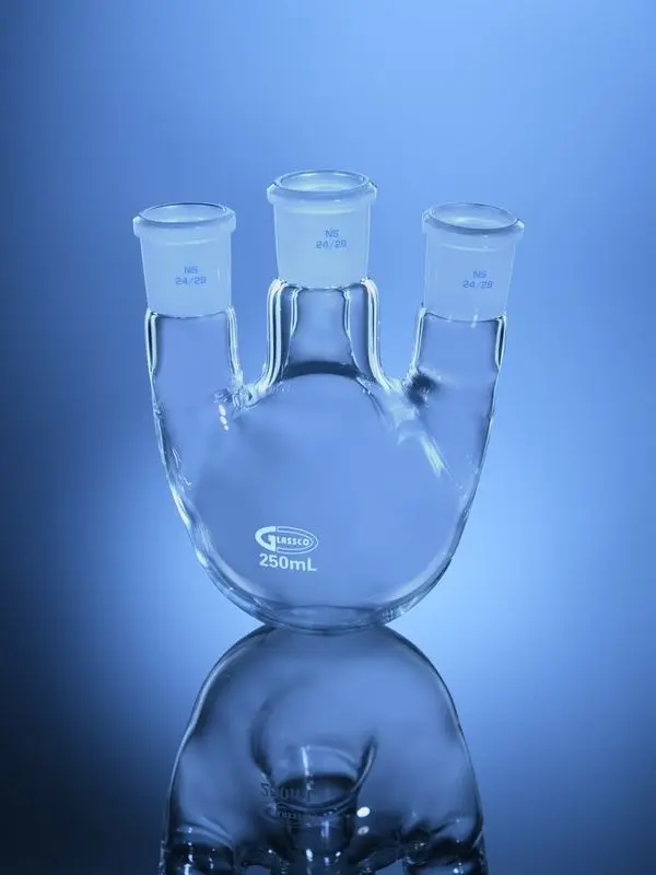 Flasks, Round Bottom, Four Necks Parallel, DIN & USP (New)