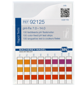 pH test strips, pH‑Fix 7.0–14.0, fixed indicator