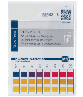 pH test strips, pH‑Fix 2.0–9.0, fixed indicator