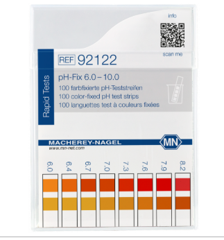 pH test strips, pH‑Fix 6.0–10.0, fixed indicator