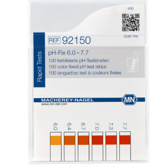 pH test strips, pH‑Fix 6.0–7.7, fixed indicator