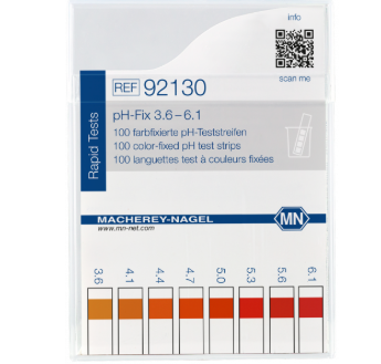 pH test strips, pH‑Fix 3.6–6.1, fixed indicator
