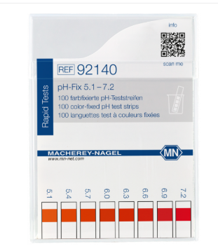 pH test strips, pH‑Fix 5.1–7.2, fixed indicator